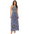 Maggy London - T2658MNR Mixed Ikat Halter Sheath Dress in Blue and Multi-Color
