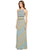 London Times - T2717MNR Keyhole Halter Sheath Dress in Blue and Green