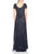 Adrianna Papell - AP1E200563 Embellished Geometric Mesh Dress in Blue