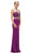 Dancing Queen - 9200 Bejeweled Two-piece Garland Motif Long Prom Dress In Purple