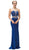 Dancing Queen - 9200 Bejeweled Two-piece Garland Motif Long Prom Dress In Blue