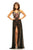 Johnathan Kayne - 9200 Contrast Sequined Long Overskirt Romper In Black and Multi-Color