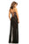 Johnathan Kayne - 9200 Contrast Sequined Long Overskirt Romper In Black and Multi-Color