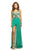 Johnathan Kayne - 9200 Contrast Sequined Long Overskirt Romper In Green and Multi-Color