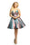 Johnathan Kayne - 9201 Plunging V-Neck Metallic Brocade A-Line Dress In Blue and Pink