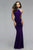 Bejeweled High Halter Chiffon Evening Gown with Side Cut-outs 7700
