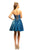 Johnathan Kayne - 9202 Knee Length Jewel Strewn A-Line Dress In Blue and Green