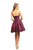 Johnathan Kayne - 9202 Knee Length Jewel Strewn A-Line Dress In Red and Blue