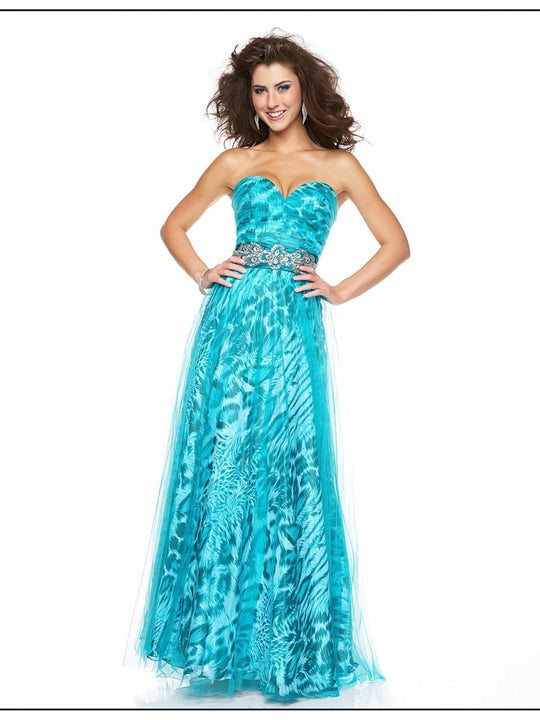 4033 Dress in Aqua Leopard