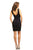 Johnathan Kayne - 9203 Applique Deep Scalloped V-neck Sheath Dress In Black and Purple