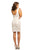 Johnathan Kayne - 9203 Applique Deep Scalloped V-neck Sheath Dress In White and Neutral