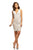 Johnathan Kayne - 9203 Applique Deep Scalloped V-neck Sheath Dress In White and Neutral