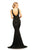 Johnathan Kayne - 9204 Beaded Plunging V-Neck Mermaid Dress In Black