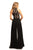 Johnathan Kayne - 9205 Beaded Lace Chiffon Jumpsuit with Skirt Overlay In Black