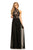 Johnathan Kayne - 9205 Beaded Lace Chiffon Jumpsuit with Skirt Overlay In Black