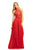 Johnathan Kayne - 9205 Beaded Lace Chiffon Jumpsuit with Skirt Overlay In Red