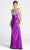 Blush - 9211 Embellished Empire Charmeuse Gown In Purple