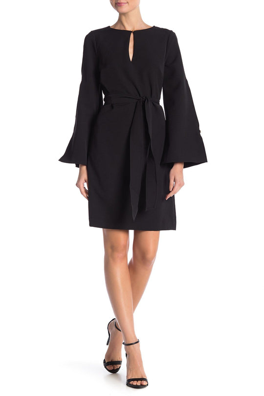 Julia Jordan - JJ36939 Long Sleeve Jewel Neck Sheath Dress In Black