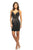 Johnathan Kayne - 9211 Bedazzled Deep V-neck Sheath Dress In Black