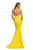Johnathan Kayne - 9212 Fitted High Halter Mermaid Evening Gown In Yellow