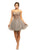 Johnathan Kayne - 9214 Appliqued Sweetheart Cocktail Dress In Gray