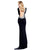 Tarik Ediz - Embellished Long Sleeves Long Dress 92211 in Black