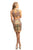Johnathan Kayne - 9224 Beaded Illusion Neckline Sheath Dress In Gold and Multi