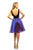 Johnathan Kayne - 9225 Bejeweled Plunging Bodice Overskirt Romper In Purple