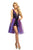Johnathan Kayne - 9225 Bejeweled Plunging Bodice Overskirt Romper In Purple