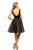 Johnathan Kayne - 9225 Bejeweled Plunging Bodice Overskirt Romper In Blue and Black