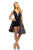 Johnathan Kayne - 9225 Bejeweled Plunging Bodice Overskirt Romper In Blue and Black