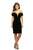 Johnathan Kayne - 9226 Knee Length Plunging Off Shoulder Velvet Dress In Black