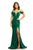 Johnathan Kayne - 9227 Off-Shoulder Plunging  Neck Velvet Mermaid Gown In Green