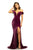 Johnathan Kayne - 9227 Off-Shoulder Plunging  Neck Velvet Mermaid Gown In Purple
