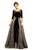 Johnathan Kayne - 9229 Scoop Neck Jumpsuit With Overskirt In Black