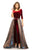 Johnathan Kayne - 9229 Scoop Neck Jumpsuit With Overskirt In Red