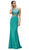 Dancing Queen - 9230 Bejeweled Illusion Scoop Prom Dress in Green