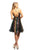 Johnathan Kayne - 9230 Criss-Cross Back Strap Cocktail Dress In Black and Multi