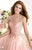 Tarik Ediz - MTE92323 Illusion Ornate Feathered Tulle Gown In Pink