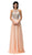 Dancing Queen - 9233 Jewel Adorned Illusion Chiffon Prom Dress In Orange