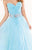 Tarik Ediz - Ornate Ruched Gown 92336 in Blue