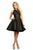 Johnathan Kayne - 9233 Lace Halter Neck Brocade A-line Dress In Black