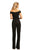 Johnathan Kayne - 9237 Illusion Cutout Off Shoulder Lace Jumpsuit In Black