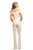 Johnathan Kayne - 9237 Illusion Cutout Off Shoulder Lace Jumpsuit In White