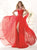 Tarik Ediz - MTE92386 Bejeweled Illusion Neckline Evening Gown In Red