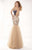 Tarik Ediz - MTE92390 Illusion Sweetheart Open Back Trumpet Gown In Navy and Neutral
