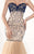 Tarik Ediz - MTE92390 Illusion Sweetheart Open Back Trumpet Gown In Navy and Neutral