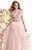 Tarik Ediz - Embellished High Neck Long Dress 92414 in Pink