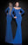Tarik Ediz - Embellished Choker Illusion Long Gown 92423 in Blue