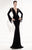 Tarik Ediz - Embellished Illusion Bateau Neck Gown 92427 in Black